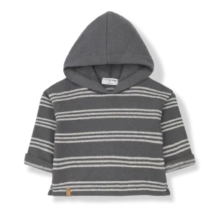 LEANDRE hood sweater - grey